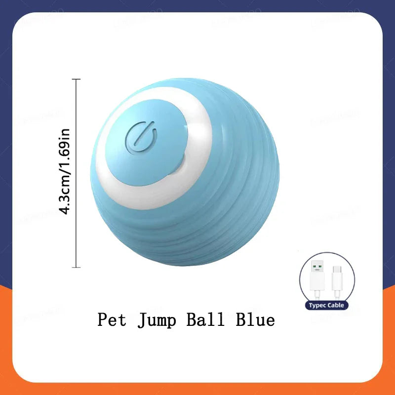 Automatic Interactive Smart Cat Toy - USB Rechargeable Rolling Ball and Mouse Car Teaser Blue H