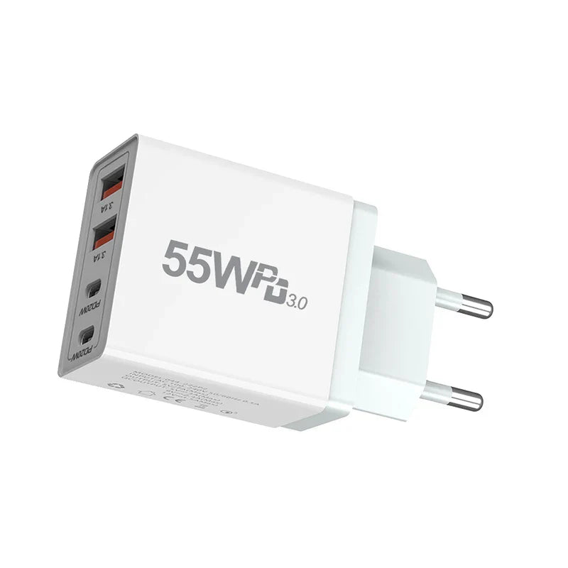 High-Efficiency Quick Charge 3.0 USB Wall Charger with International Plugs for Type C Devices
