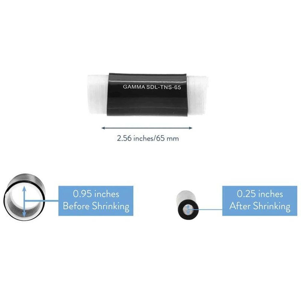 SDL-TNS-65 - Gamma Electronics SDL-TNS-65 Silicone Cold Shrink Type N Connector to LMR-195 Cable or Larger