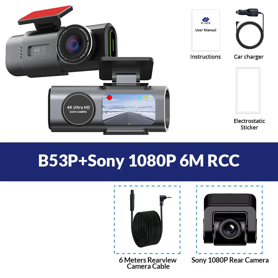 Acceo 4K UHD Dash Cam B53P-6M Rc