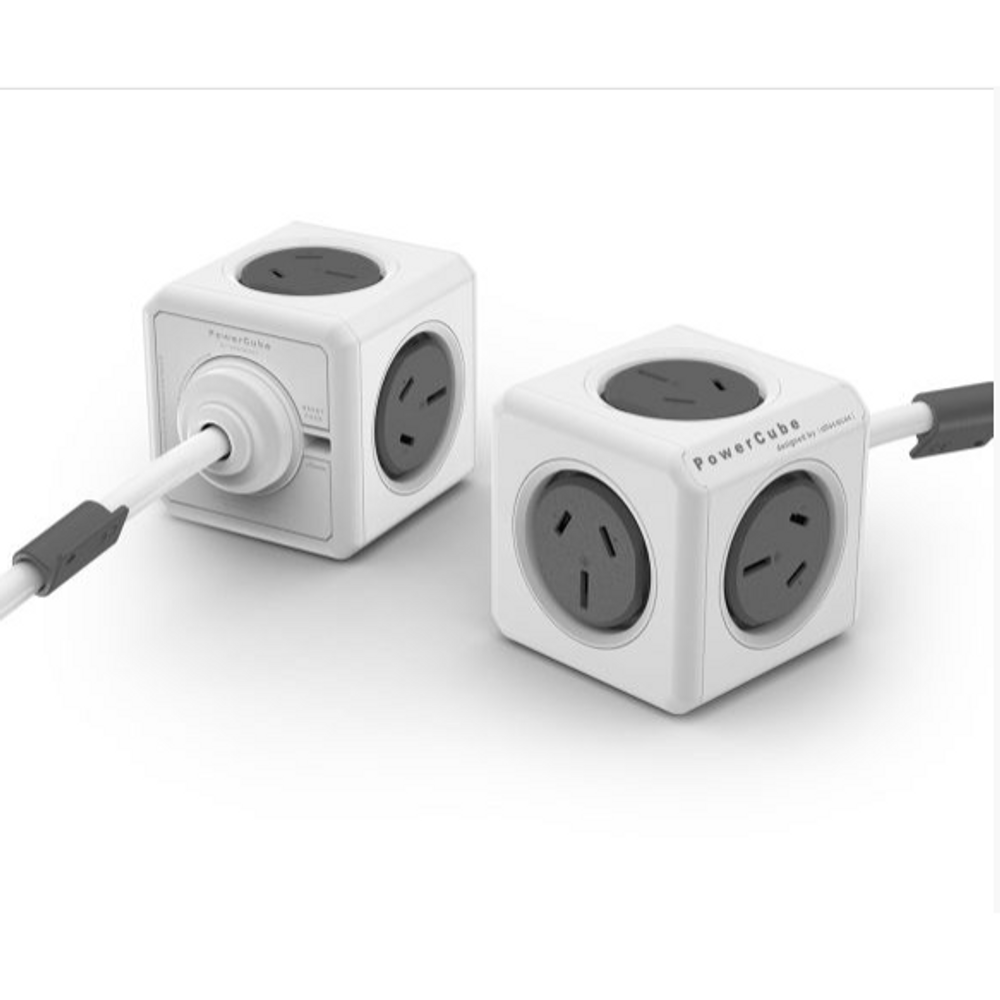 ALL-POWERCUBE5304-GY - ALLOCACOC POWERCUBE Extended 5 Outlets, 3M Grey