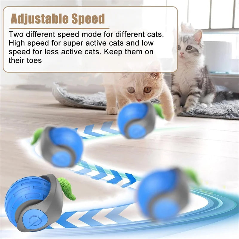 Automatic Interactive Smart Cat Toy - USB Rechargeable Rolling Ball and Mouse Car Teaser