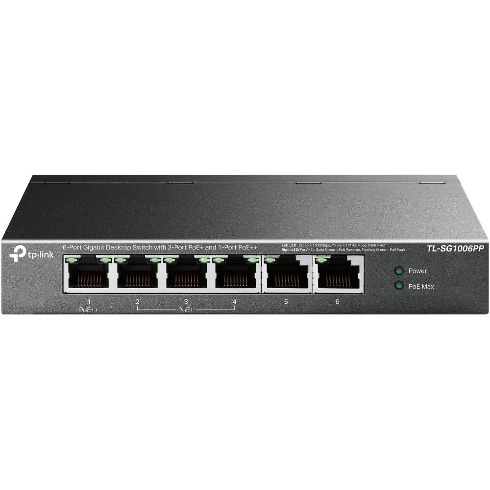 TL-SG1006PP - TP-Link 6-Port Gigabit Desktop Switch with 3-Port PoE+ and 1-Port PoE++