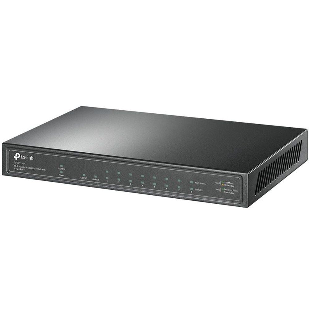 TL-SG1210P - TP-Link 10-Port Gigabit Desktop Switch with 8-Port PoE+