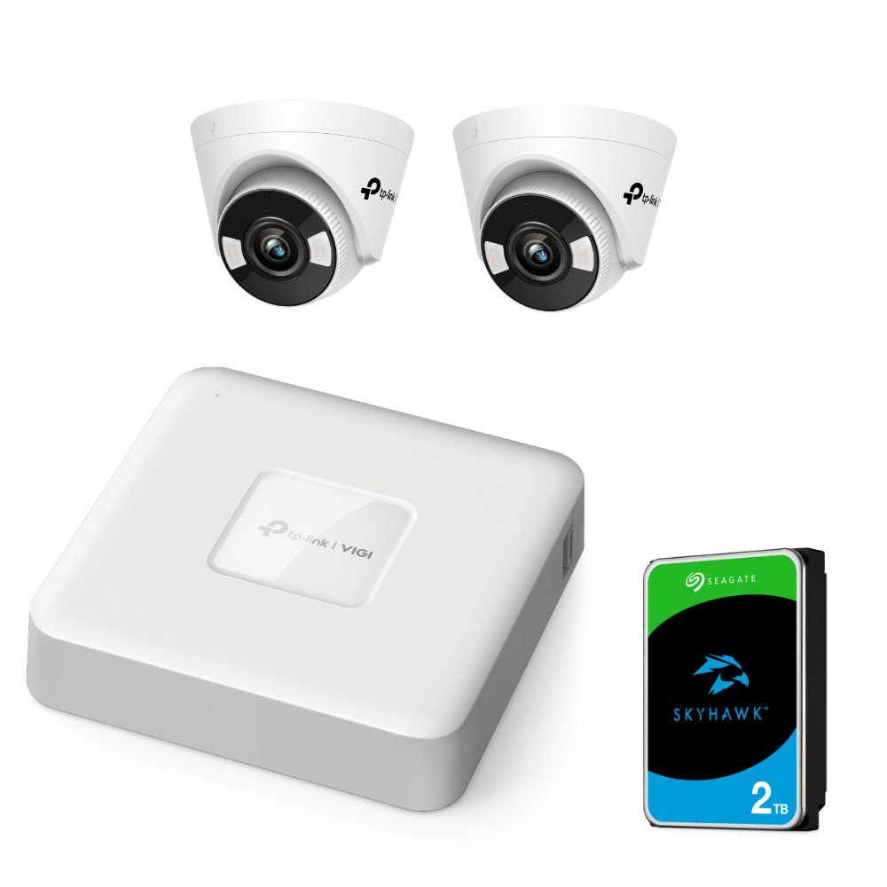 TP-Link Surveillance Kit - 4ch NVR + 2TB HDD + 2x Turret Cameras