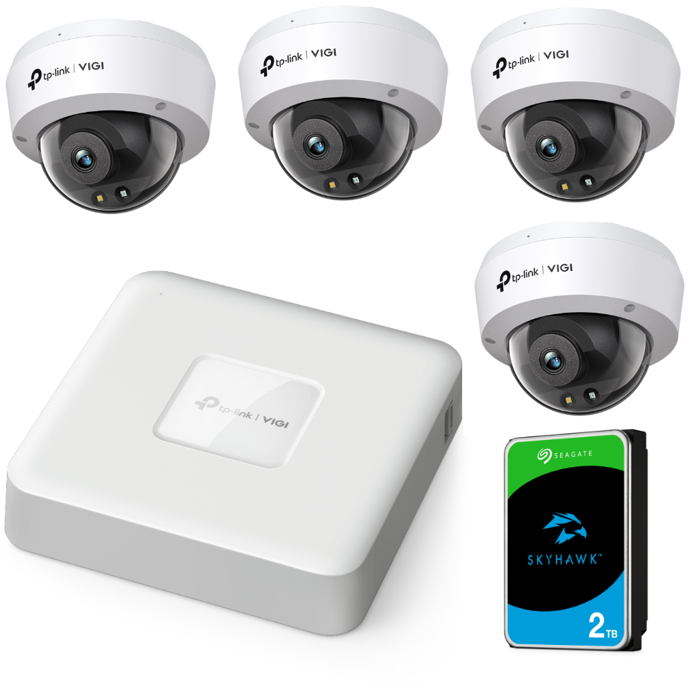 TP-Link Surveillance Kit - 4ch NVR + 2TB HDD + 4x Dome Camera