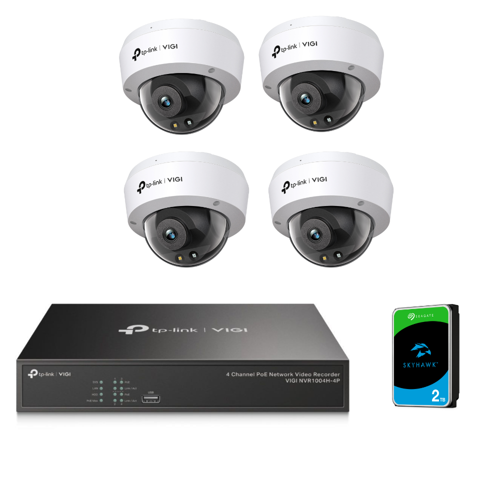 TP-Link Surveillance Kit - 8ch NVR + 2TB HDD + 4x Dome Cameras