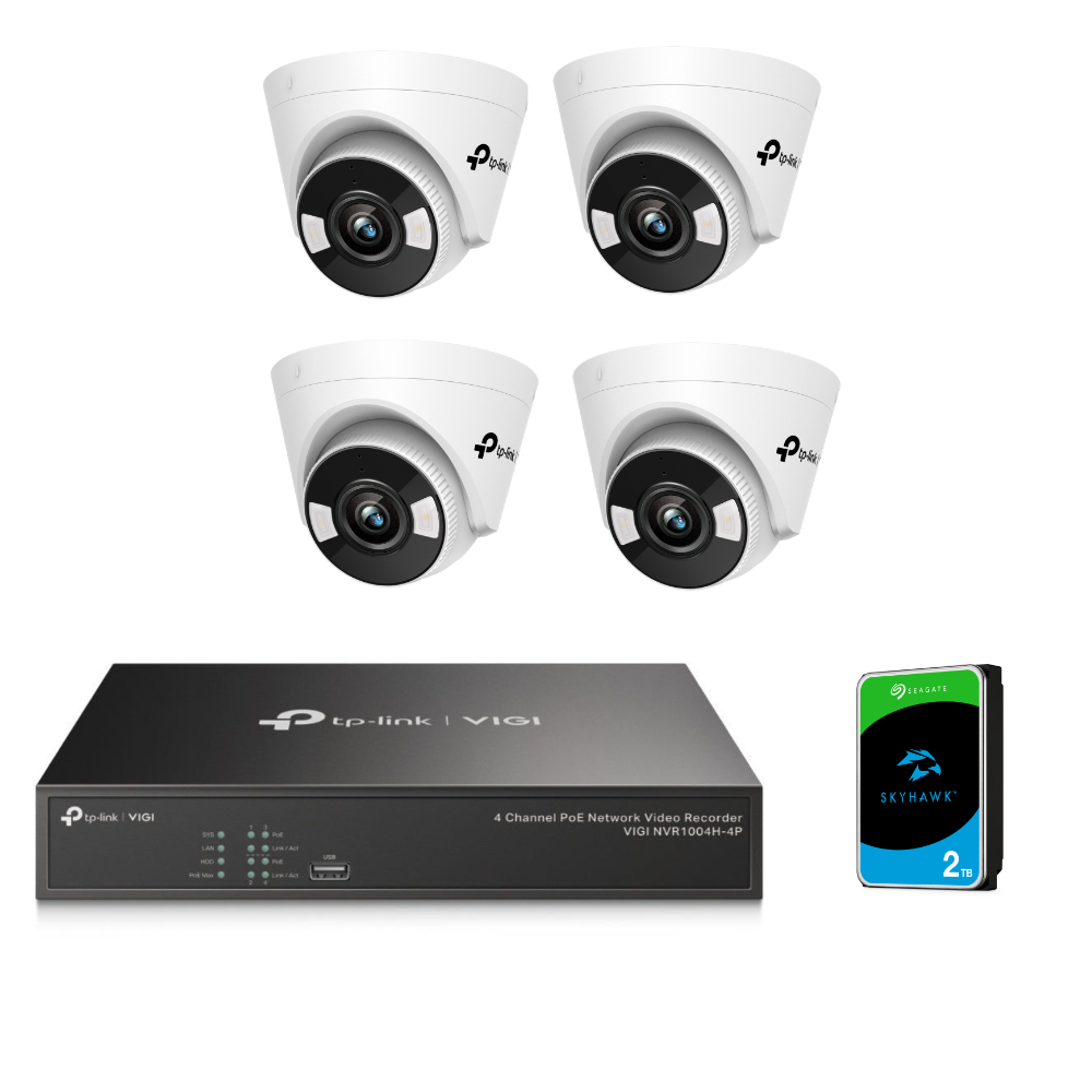 TP-Link Surveillance Kit - 8ch NVR + 2TB HDD + 4x Turret Cameras