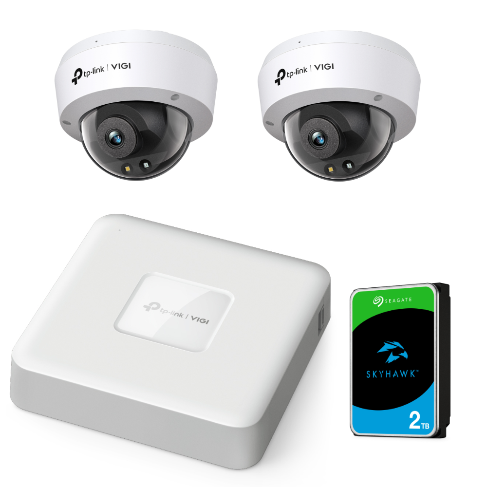 TP-Link Surveillance Kit - 4ch NVR + 2TB HDD + 2x Dome Camera