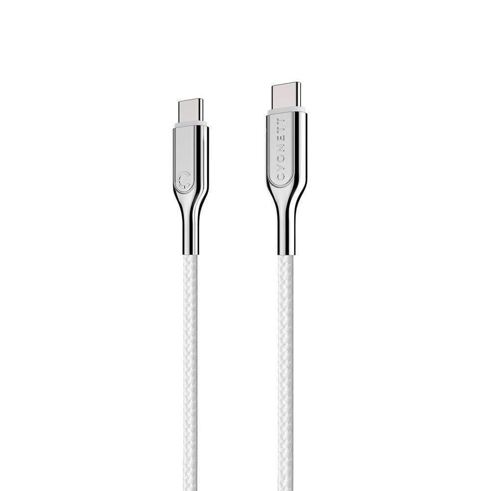 CY2694PCTYC - Cygnett Armoured 2.0 USB-C to USB-C (5A/100W )Cable 2M -White