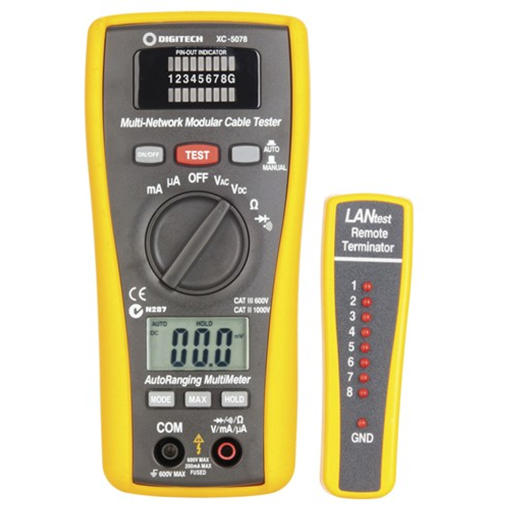 XC5078 2 in 1 Network Cable Tester and Digital Multimeter