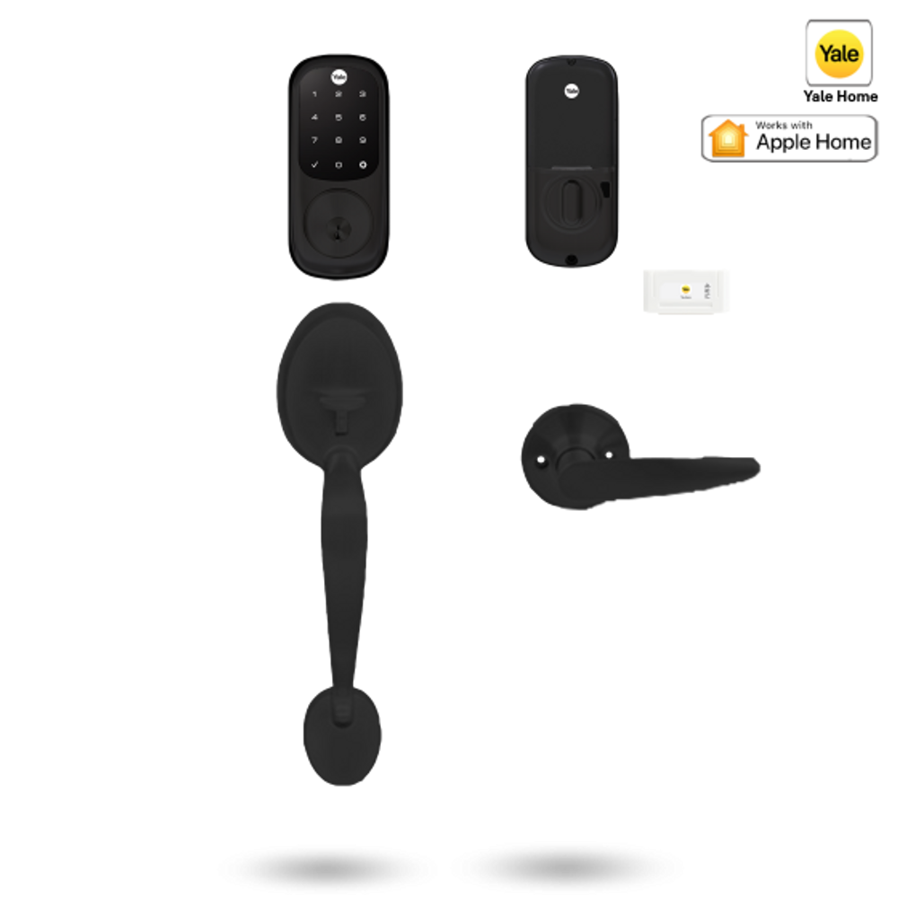 YRD226/GRIPSET/MMBK - YALE ASSURE KEYED SMART-READY LOCK WITH MAYFAIR GRIPSET MATT BLACK