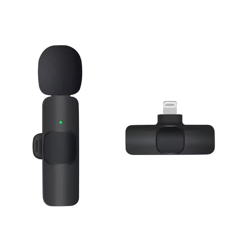KEKAXI Portable Wireless Lapel Microphones Ios+Charger-Black