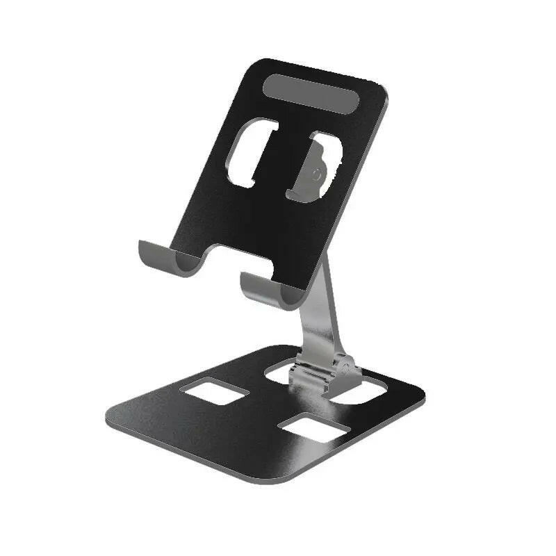 Universal Aluminum Alloy Foldable Desk Phone and Tablet Holder Stand Black