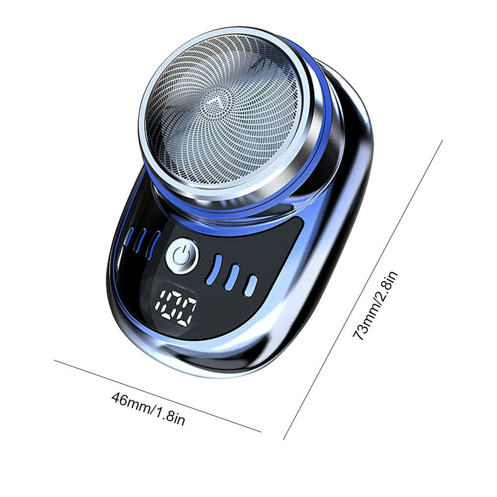 Compact Rechargeable Electric Travel Shaver for Men - Washable and Portable Cordless Gradient Blue