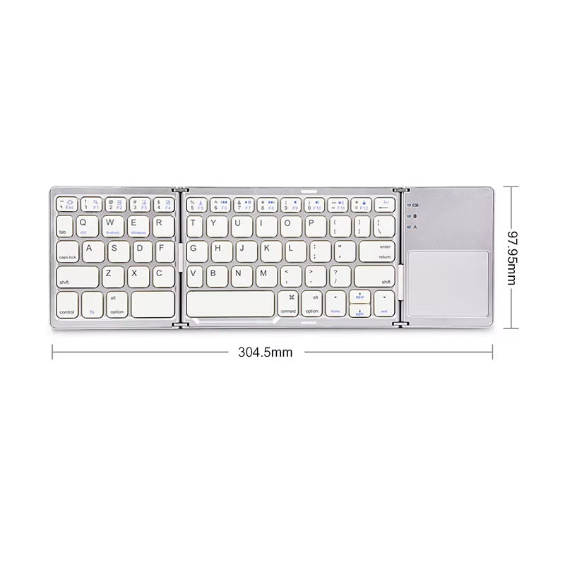 EDUP Wireless Bluetooth Folding Keyboard Touchpad White