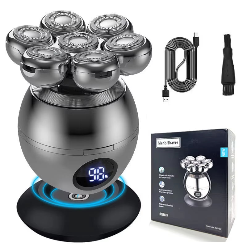 7 Head Electric Shaver for Men - Advanced 7D Floating Cutter, IPX5 Waterproof, USB Wireless Charging Withbox-Standard