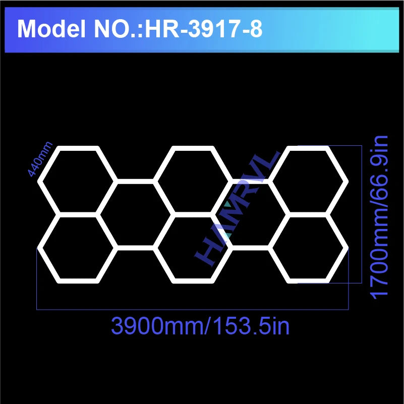 Hexagon LED Ceiling Lighting 110-240V Hr-3917-8 110-240V No
