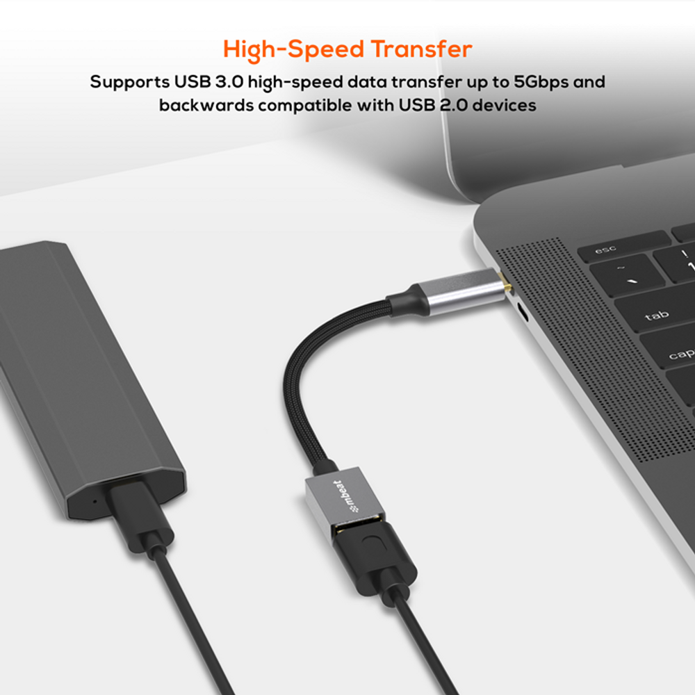 MB-XAD-CU30 - Mbeat Tough Link USB-C to USB 3.0 Adapter - Space Grey