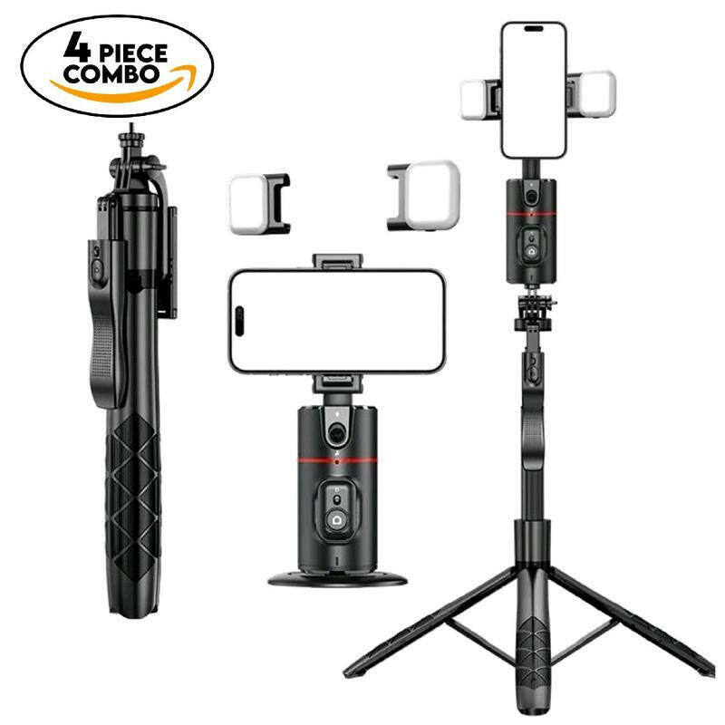 Everything Included- Gimbal Auto Face Tracking- Combo Pack- W/ Extendable Selfie Default