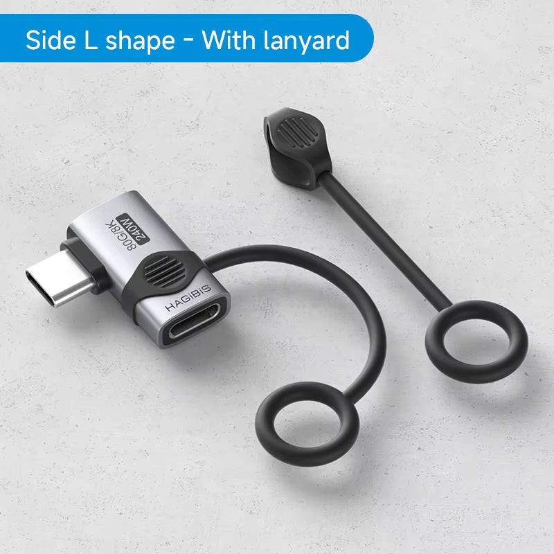 Hagibis 240W USB-C to USB-C Adapter Lanyard Side L