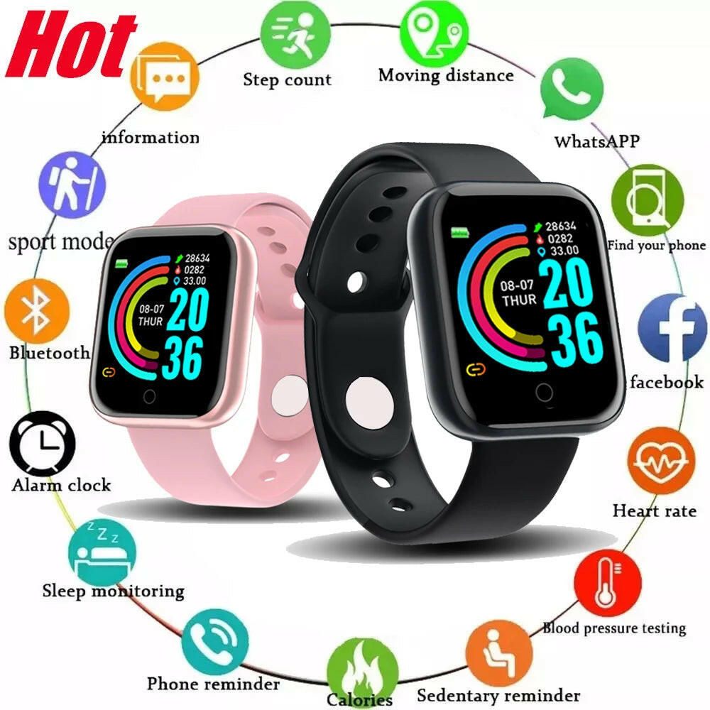 Waterproof Smart Watch for Women and Men - Electronic Fitness Tracker for Kids