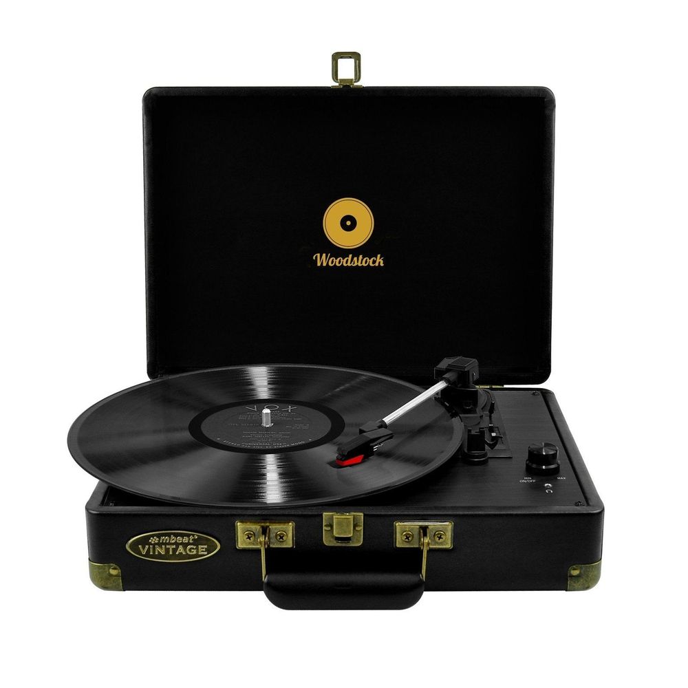 MB-TR89BLK - mbeat Woodstock Retro Turntable Player - Black