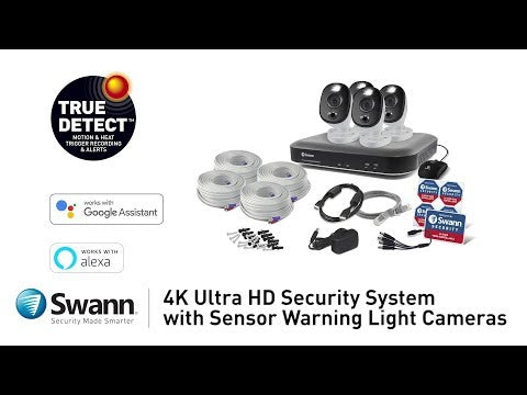 Swann DVR4-5580 4K/1TB/ 4 x PRO-4KWLB SWL + Siren Cameras
