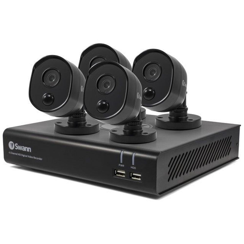 Swann SWDVK-444804BV-AU 4 Channel Security System: 1080p Full HD DVR-4480, 32GB Micro SD Card & 4 x 1080p Thermal Sensing Cameras PRO-1080MSB