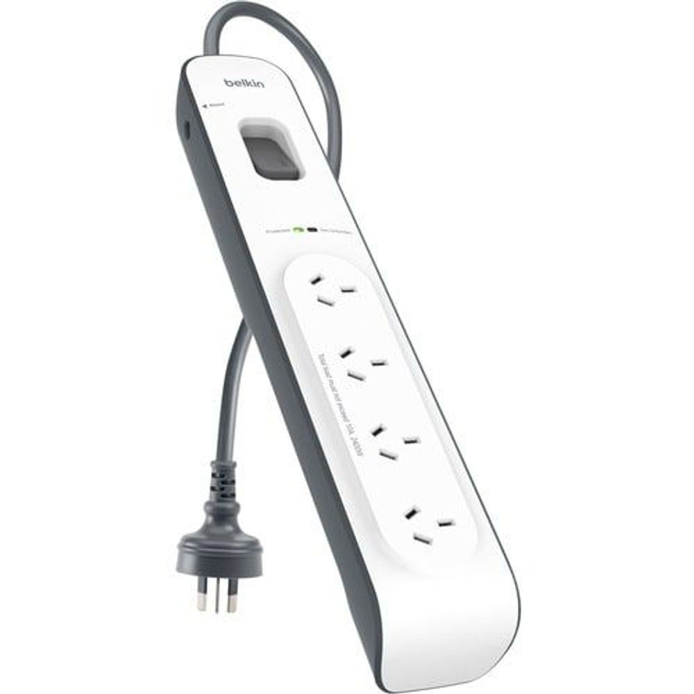 BSV400AU2M - Belkin 4-Outlets Surge Suppressor/Protector - 4 x AC Power - 525 J - 2 m - External