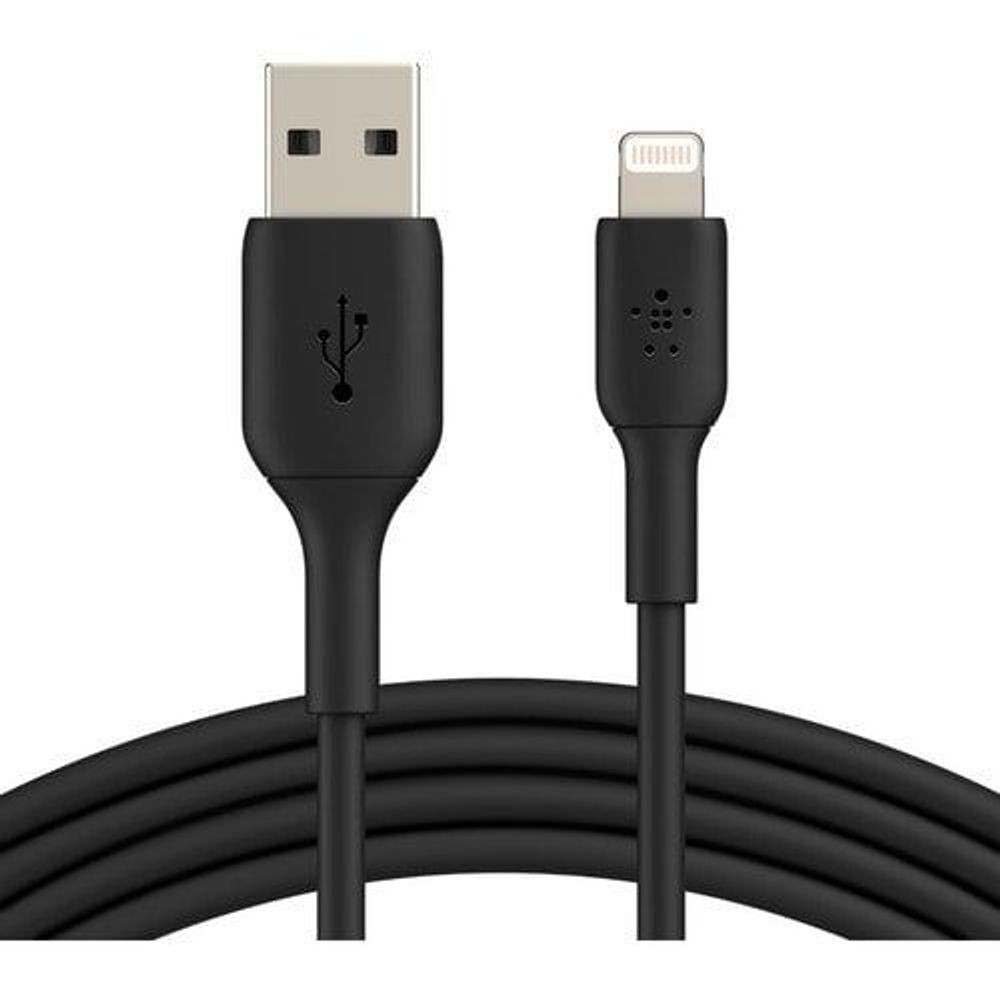 CAA001BT1MBK - Belkin Lightning/USB Data Transfer Cable - 1 m Lightning/USB Data Transfer Cable - First End: Lightning - Male - Second End: USB 2.0 Type A - Male - MFI - Black - 1