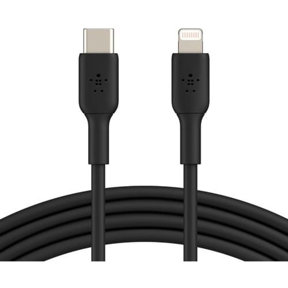 CAA003BT1MBK - Belkin Lightning/USB-C Data Transfer Cable - 1 m Lightning/USB-C Data Transfer Cable for iPhone, iPad - First End: 1 x Lightning Male - Second End: 1 x USB Type C Male - MFI - Black