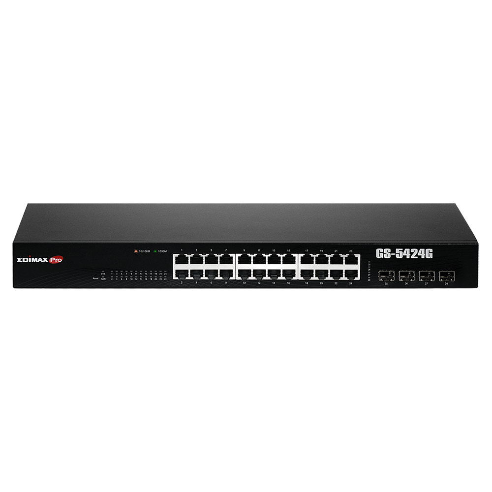 EDIMAX 24 Port Gigabit Long Range Web Smart Rack-mount Switch.