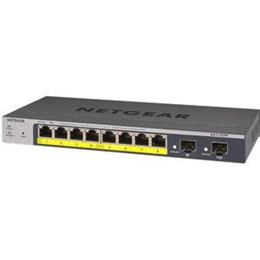 Netgear GS110TP-300AJS 8-port Gigabit PoE Smart Switch with 2 Gigabit Fiber SFP - 8 Ports