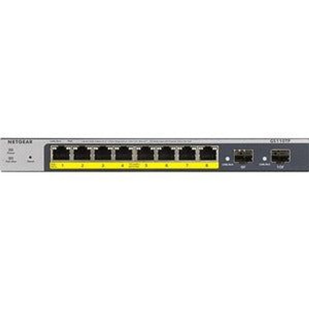 Netgear GS110TP-300AJS 8-port Gigabit PoE Smart Switch with 2 Gigabit Fiber SFP - 8 Ports