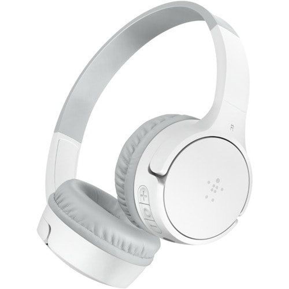 AUD002BTWH - Belkin Wire On-Ear Headphones for Kids AUD002btWH - Mini-phone (3.5mm) - Wired/Wire - Bluetooth - 1000 cm - On-ear - 121.9 cm Cable - White