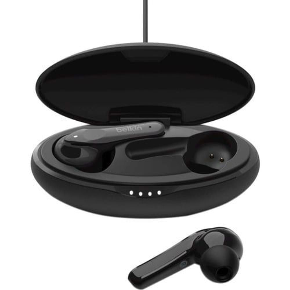 PAC002BTBK-GR - Belkin SOUNDFORM Move Plus Earset - Stereo - True Wire - Bluetooth - 1000 cm - Earbud - Binaural - In-ear - Black