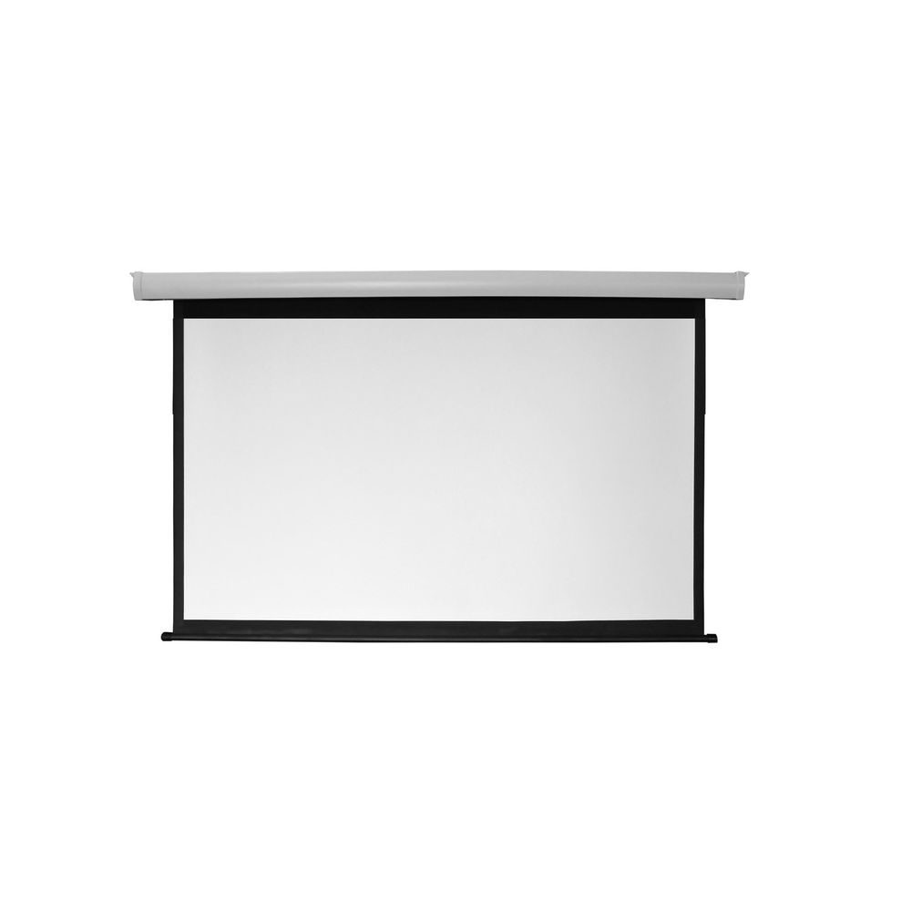 BRATECK 135'' Electric Projector Screen with Remote, Fiberglass Matte White Fabric. 16:9 aspect Ratio