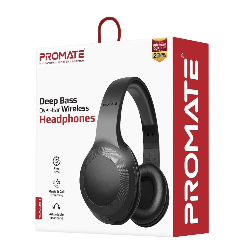 PROMATE Deep Base Bluetooth V5.0 Wireless Over-ear Headphones.