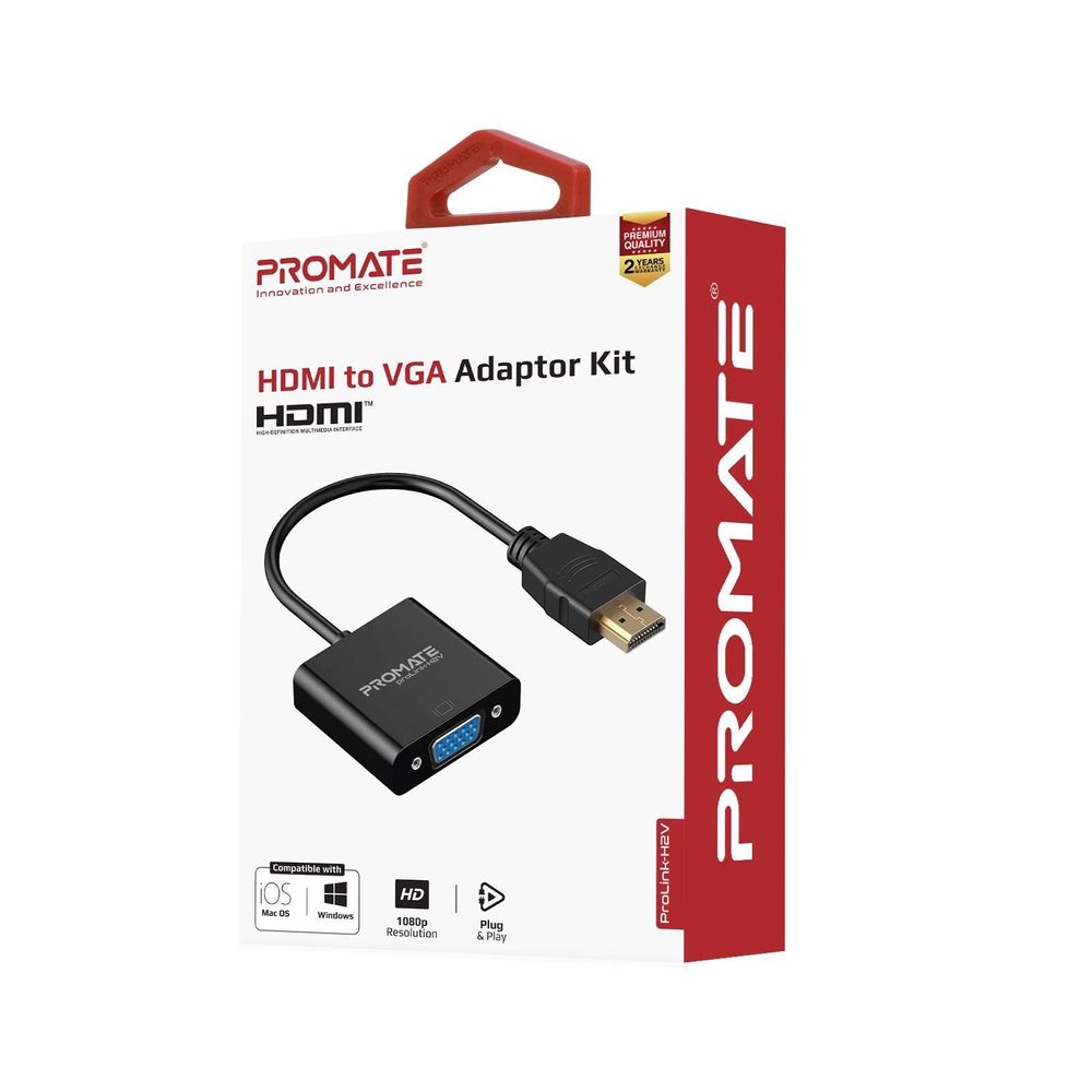 PROMATE HDMI (Male) to VGA (Female) Display Adaptor Kit.