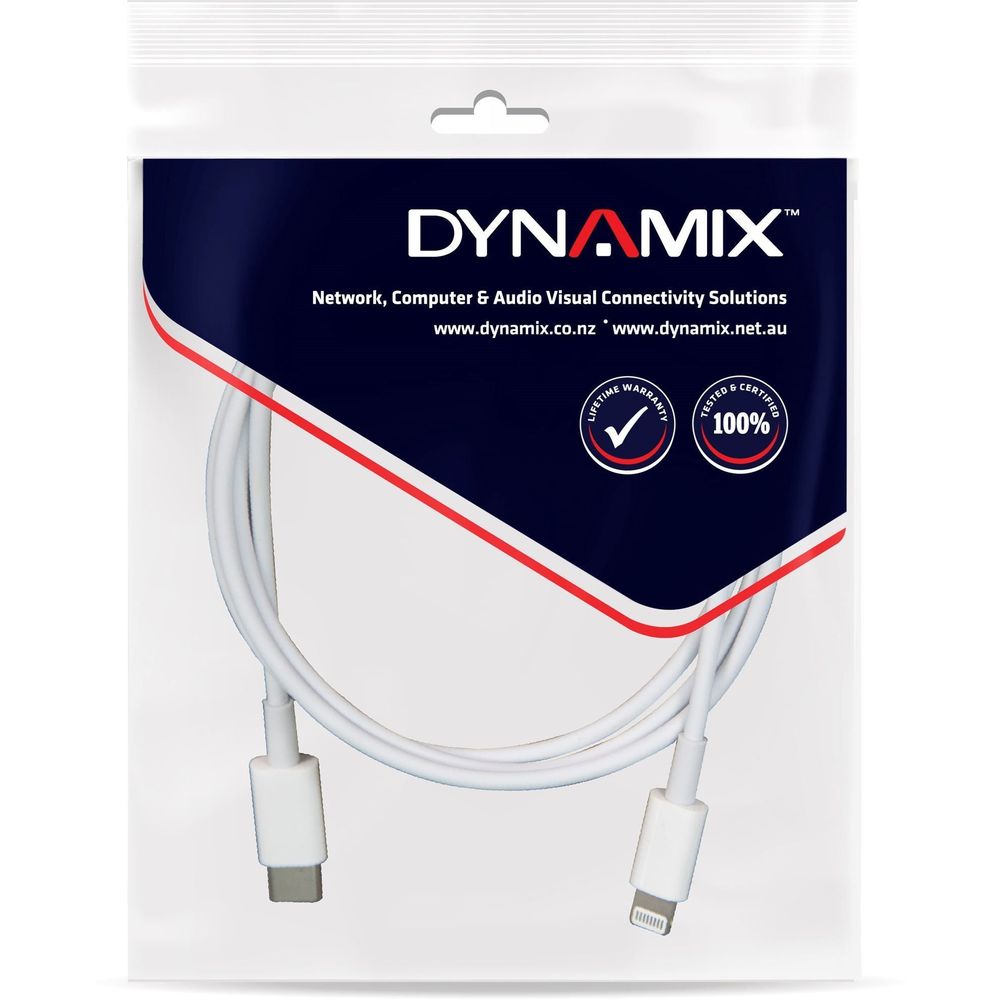 DYNAMIX 1m USB-C to Lightning Charge & Sync Cable. For Apple