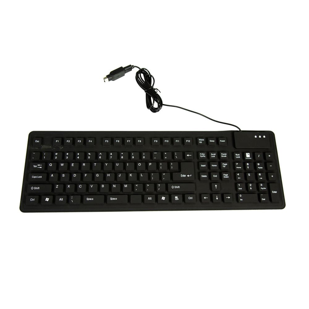 DYNAMIX Flexible USB Keyboard 109 keys. Black Colour.