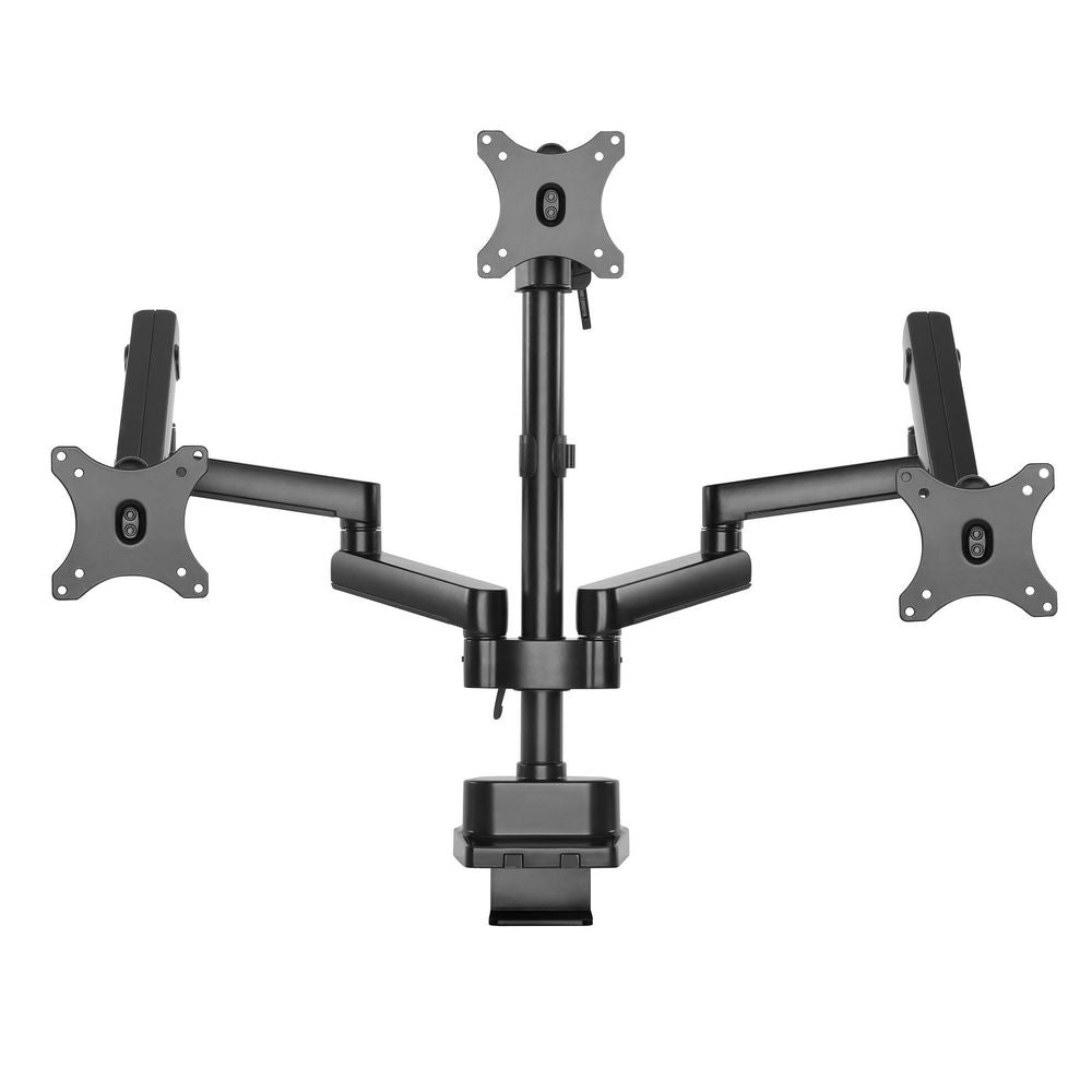 BRATECK 17"-27" Triple Monitor Spring-Assisted Desk Mount Bracket. Max load 7kg per Arm