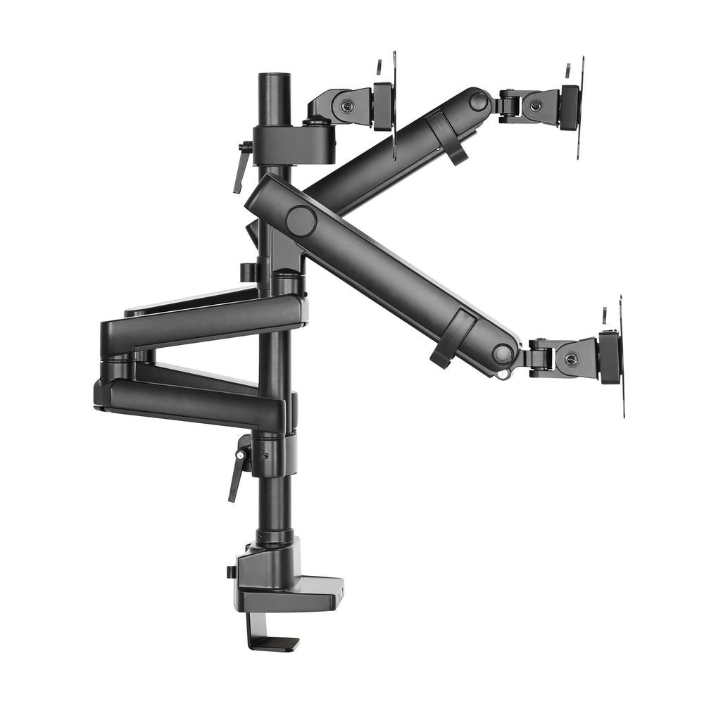 BRATECK 17"-27" Triple Monitor Spring-Assisted Desk Mount Bracket. Max load 7kg per Arm