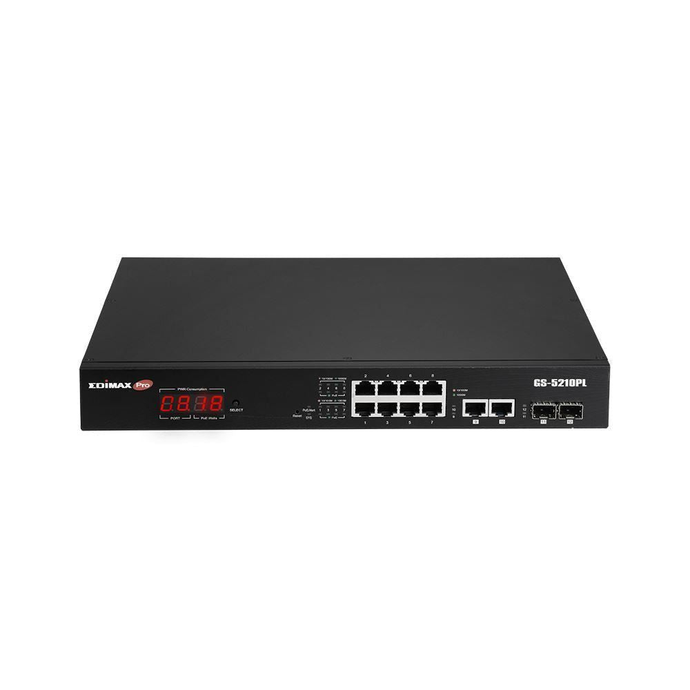 EDIMAX 12-Port Surveillance Long Range Gigabit PoE+ Web Smart Switch