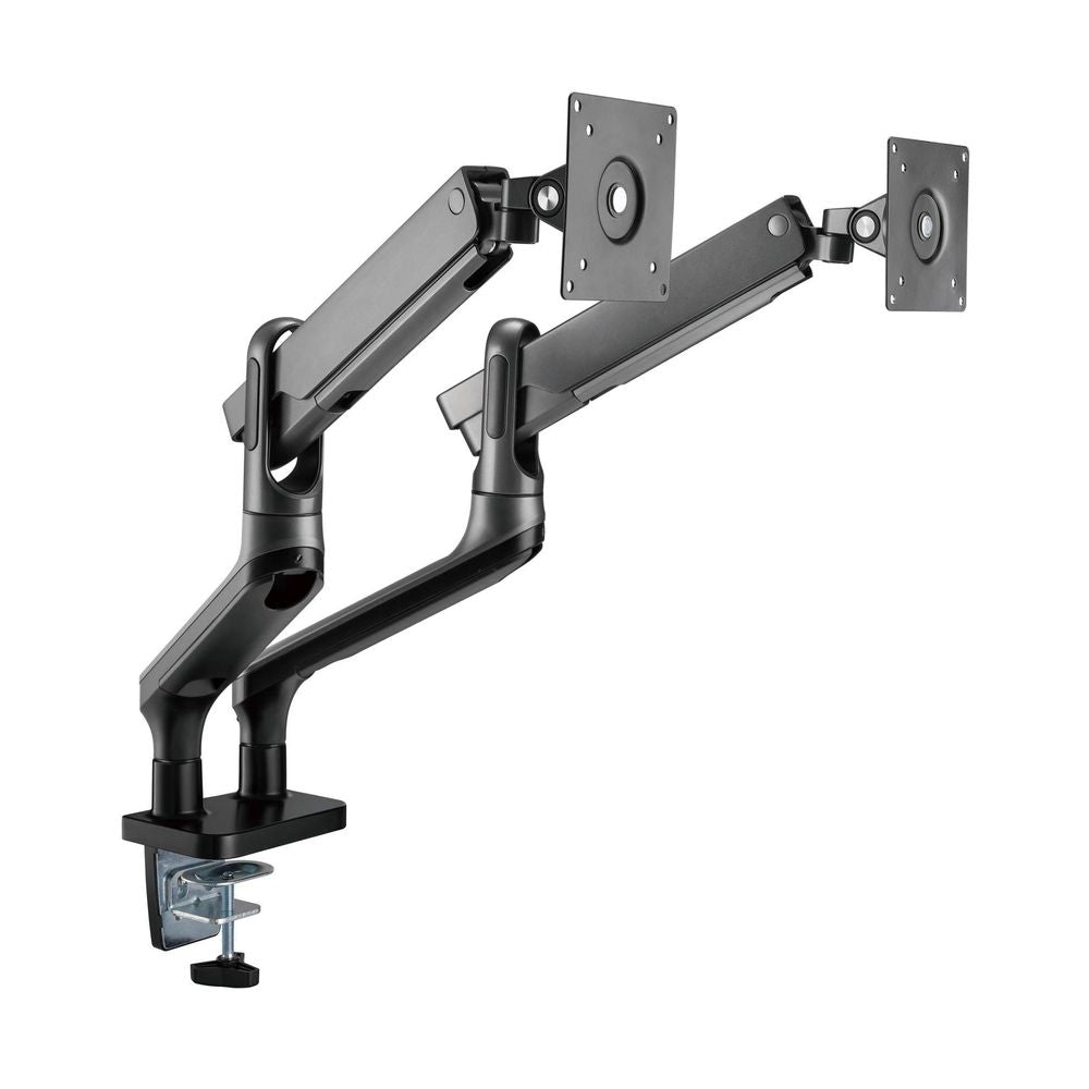 BRATECK 17''-32'' Premium Aluminium Dual Spring-Assisted Desk Mount Monitor Arm. Supports VESA up to 100x100