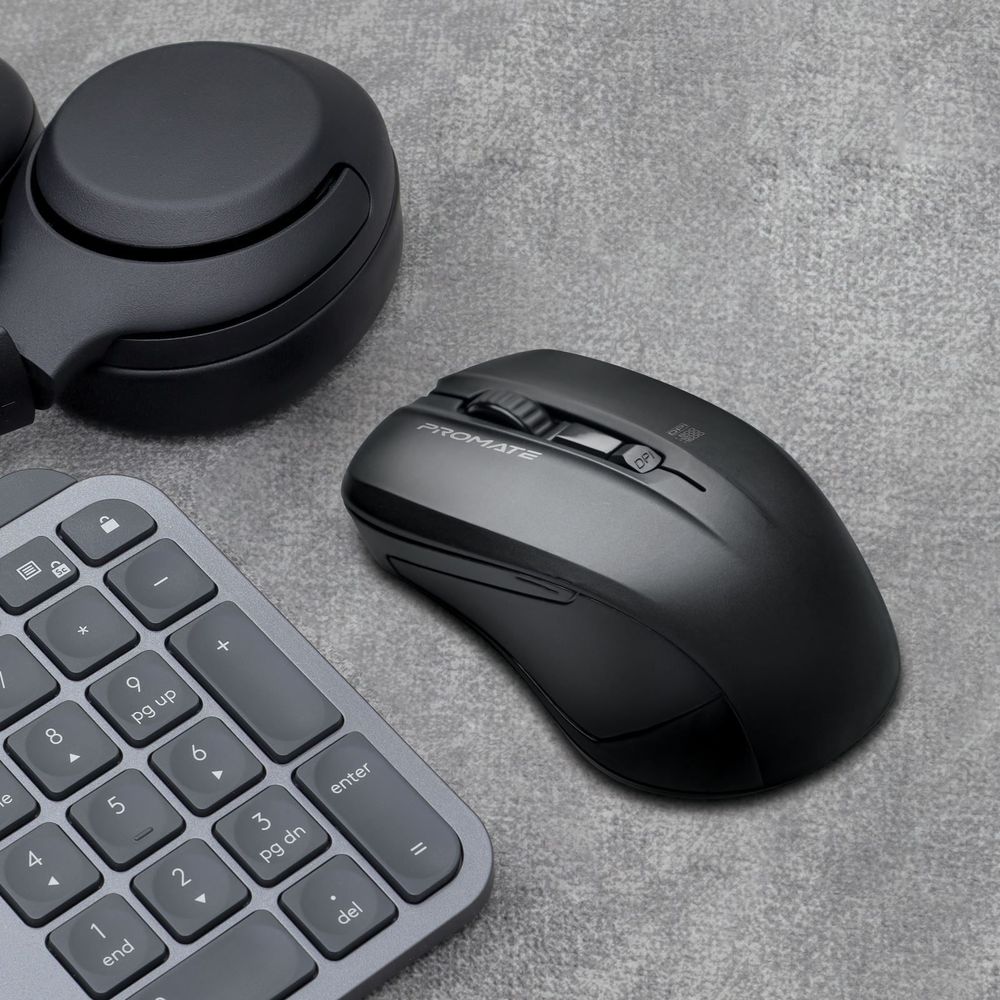 PROMATE Ergonomic Wireless Mouse with Ambidextrous Design.