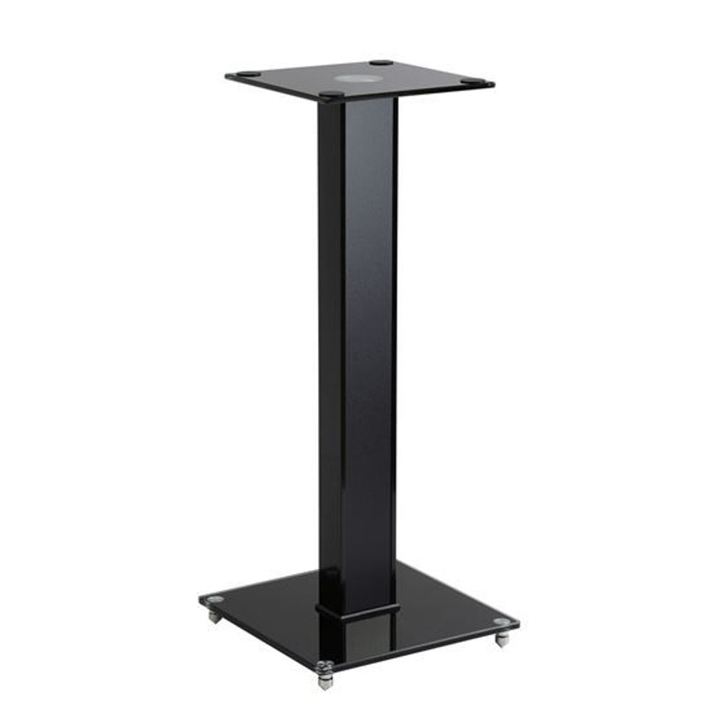 BRATECK 23.6" Aluminium/Glass Floor Standing BookShelf Speaker Stands (sold as a pair). Tempered Glass Base