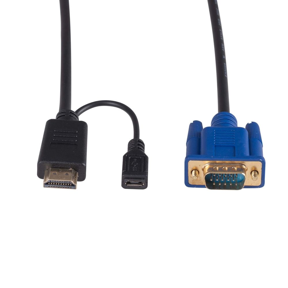 DYNAMIX 2m HDMI to VGA Cable, Includes Micro USB Female. Optional
