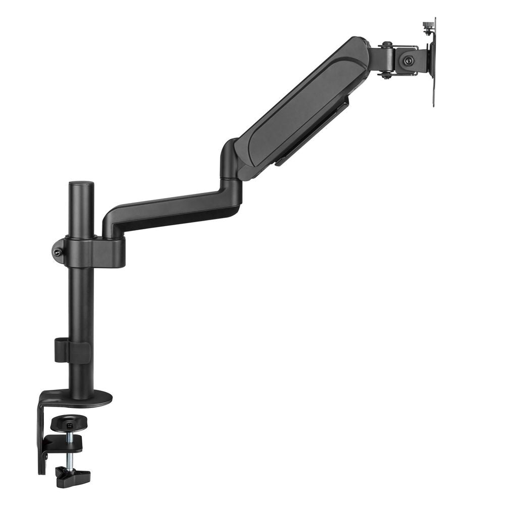 BRATECK 17"-32" Pole-Mounted Gas Spring Single Monitor Desk Mount Bracket with Detachable VESA Plate